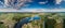 Amazing scenic aerial landscape panorama
