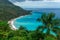 Amazing scenic Caribbean tropical landscape, blue bay top view
