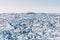 amazing scenic view with ice and snow on frozen lake Baikal,