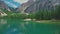 Amazing scenic view of Lago di Braies, South Tyrol