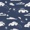 Amazing seamless vector car pattern. Baby ornament with toy machine. illustration