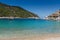 Amazing Seascape of beach of Assos village and beautiful sea bay, Kefalonia, Greece