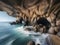 amazing seascape with rock formations on the island of madeira, portugal, Ai Generated