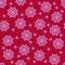 Amazing shining Christmas illustration for fabric and surface. seamless pattern with  snowflakes on red  background. Beautiful