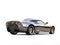 Amazing shiny silver super race car - tail view