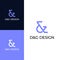 Amazing Simple line monogram D&G letter icon font design concept logo inspiration icon set grapheme collection EPS 10