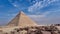Amazing sky above The Great Pyramids of Giza