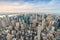 Amazing skyline of Manhattan. New York aerial view