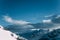 amazing snow-capped mountain peaks and cloudy sky, mayrhofen,