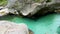 Amazing Soca river gorge in Slovenian Alps. Great Soca Gorge (Velika korita Soce), Triglav National park, Slovenia.