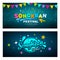 Amazing Songkran festival banners collections on blue background