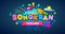 Amazing Songkran thailand festival message colorful design banner