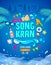 Amazing Songkran Thailand poster design blue background