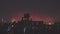 Amazing sparkling fireworks Brooklyn Bridge at dusk from New York City city lights