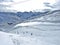 Amazing sport-recreational snowy winter tracks for skiing and snowboarding in the alpine Swiss tourist resort of Arosa