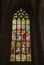 Amazing stained glass window in St. Barbara\'s Church, Kutna Hora