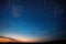 Amazing Stars Effects In Sky. 4k Time Lapse Night Starry Sky. Daybreak Sky. Soft Blue-orange-pink Colours. Star Trails