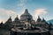 Amazing statue of meditating Buddha in Buddhist temple. Java, Indonesia