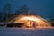 Amazing steel wool fire,