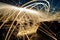 Amazing steelwool spinning Fire sparks with magical art-like shapes