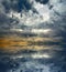 Amazing storm clouds seascape background. Sea landscape and dark sky