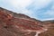 Amazing striped red mountains