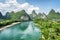 Amazing summer sunny landscape at Yangshuo County, Guilin, China