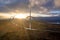 Amazing sunrise at the Loughderryduff windfarm between Ardara and Portnoo in County Donegal, Ireland