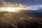 Amazing sunrise at the Loughderryduff windfarm between Ardara and Portnoo in County Donegal, Ireland