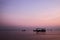 Amazing sunrise with silhouette image fishing boat view as a foreground.Nature composition:Ideal use for background