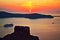Amazing sunset Aegean sea Santorini Caldera Greece