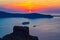 Amazing sunset Aegean sea Santorini Caldera Greece