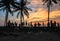 Amazing sunset in Coco Cabana Beach in Miri, Sarawak