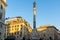 Amazing Sunset of Column of the Immaculate near Spanish Steps and Piazza di Spagna in city of Rome, I