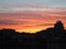 Amazing sunset and drammatic sky over the city of Genova