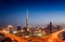 Amazing sunset dubai downtown skyline, Dubai, United Arab Emirates