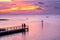 Amazing Sunset Ocean View Bridge Scene Water Front