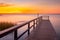 Amazing Sunset Ocean View Bridge Scene Water Front