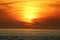 amazing sunset orange and yellow sky at Blind Pass beach sanibel island florida