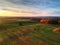 Amazing sunset over the green field, Poland