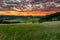 An amazing sunset over the Jeker valley in Maastricht with a dramatic sky