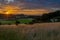 An amazing sunset over the Jeker valley in Maastricht with a dramatic sky