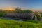 Amazing sunset over a medieval fortress at mount Saint Peter in Maastricht. This well maintained fortress is one of the reminders