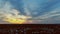 Amazing sunset panorama in a beautiful summer evening