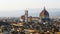 Amazing sunset panorama of Florence with Cathedral of Saint Mary of the Flower Santa Maria del Fiore , Florence, Italy