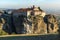 Amazing Sunset Panorama of Holy Monastery of St. Stephen in Meteora, Greece