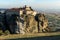 Amazing Sunset Panorama of Holy Monastery of St. Stephen in Meteora, Greece