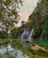 amazing sunset, Panoramic view of the Cascades at the Tamasopo Spa in the Huasteca Potosina,Translucent, overflowing waters and