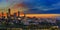 Amazing sunset panoramic view of towers of old town San Giminiano, Tuscany, Italy