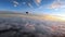 Amazing sunset skies. Tandem jump skydiving